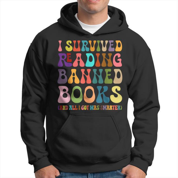 Funny Retro I Survived Reading Banned Books And Got Smarter Hoodie