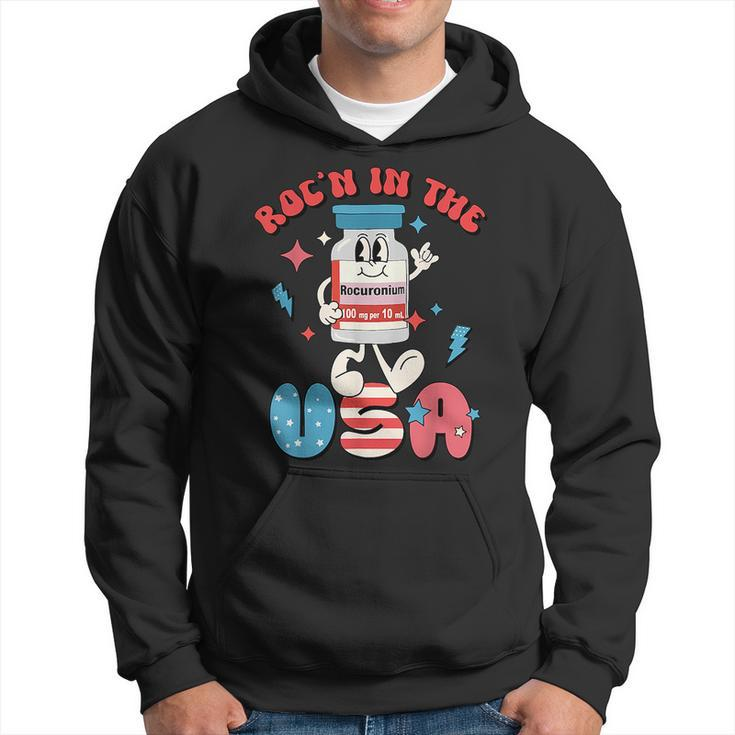 Funny Retro Vial Rocn In The Usa Happy 4Th Of July Vibes Usa Funny Gifts Hoodie