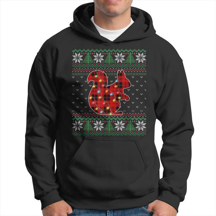 Squirrel Ugly Sweater Christmas Lights Animals Lover Hoodie