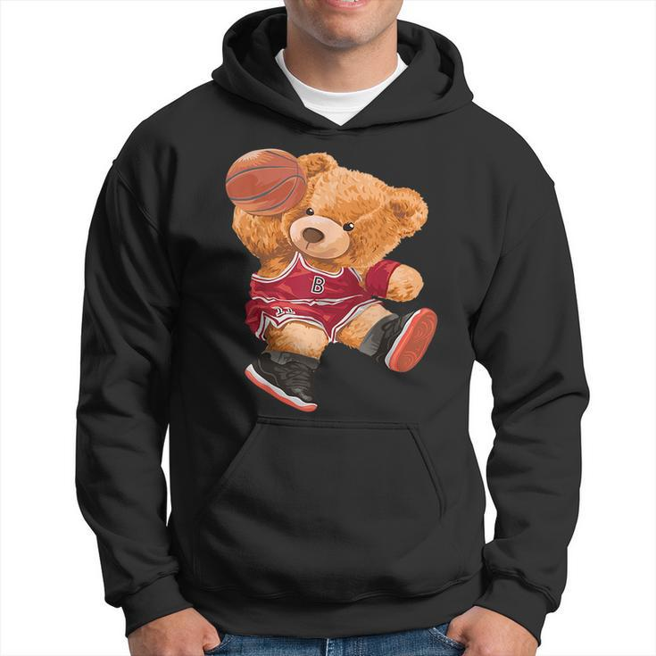Funny Teddy Bear Basketball Slam Dunk Sport Cute Cartoon Teddy Bear Funny Gifts Hoodie