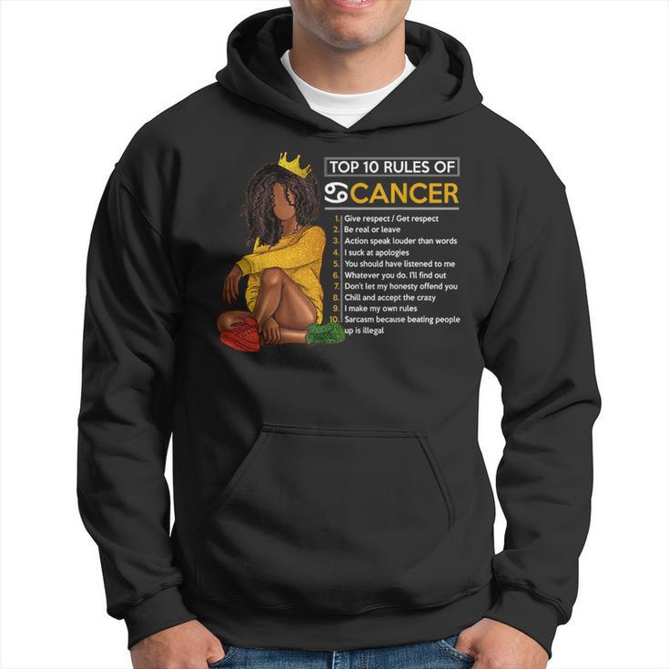 Funny Top 10 Rules Of Cancer Zodiac Sign Horoscope Birthday Hoodie