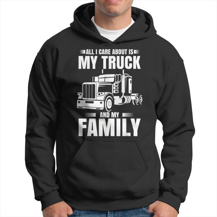 Funny Trucker Gifts Men Truck Driver Husband Semi Trailer  Hoodie