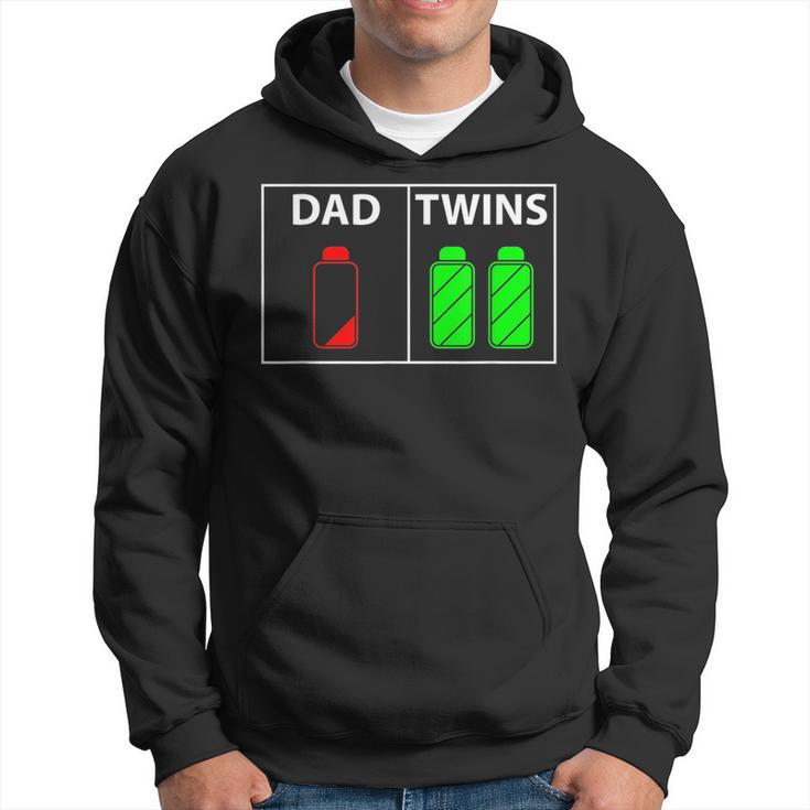 Funny Twin Dad Low Battery Power Twins Fathers Day Gift Gift For Mens Hoodie