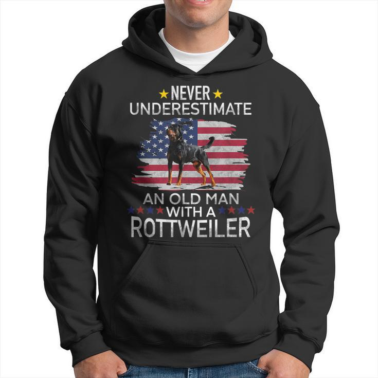 Never Underestimate An Old Man With A Rottweiler Hoodie
