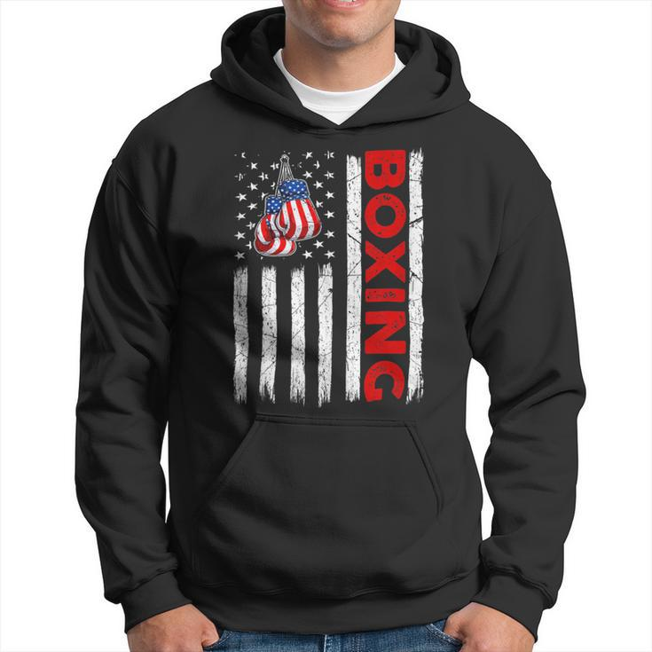 Funny Usa American Flag Boxing Patriotic 4Th Of July Hoodie