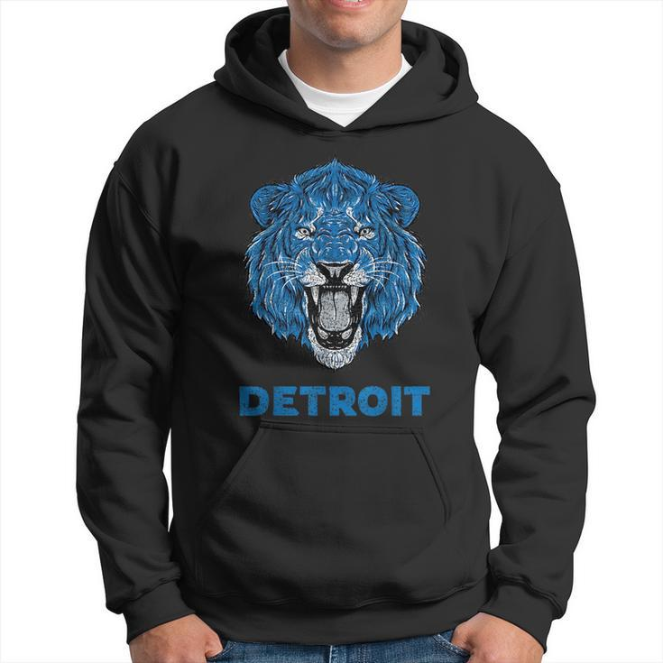 Funny Vintage Lion Face Head Detroit Football Gifts Football Funny Gifts Hoodie