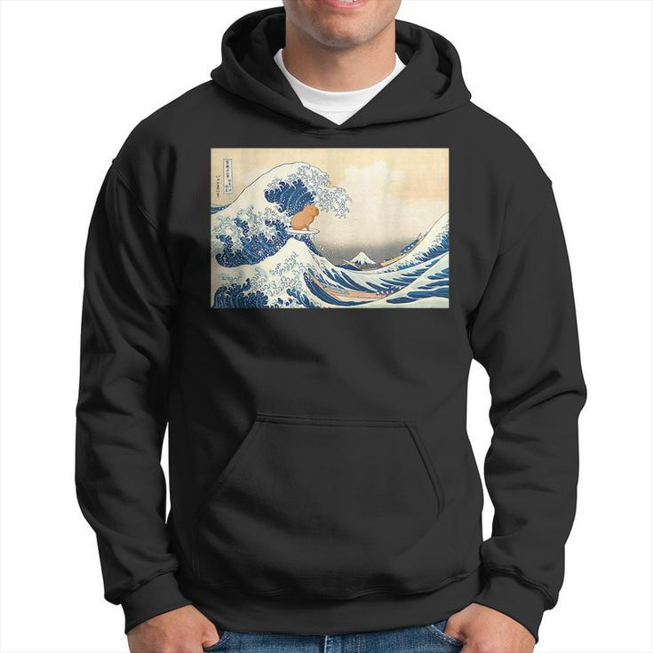 Funny Wave Capybara Surfing Rodent  Hoodie