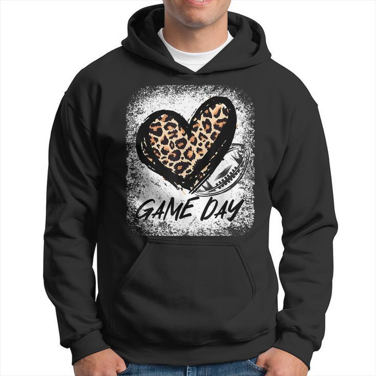 Game Day Football Leopard Print Heart Style Football Lovers Hoodie