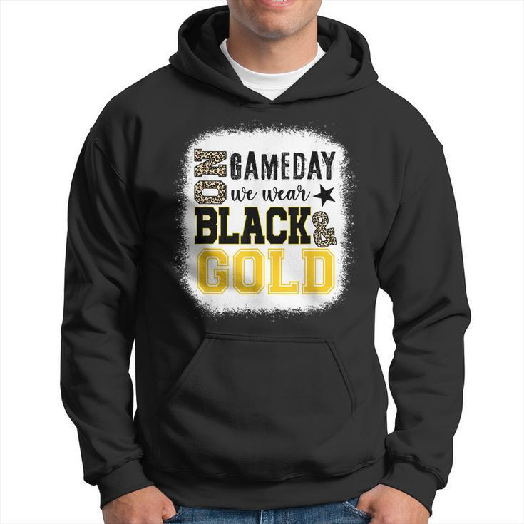 On Gameday Football We Wear Gold And Black Leopard Print Hoodie