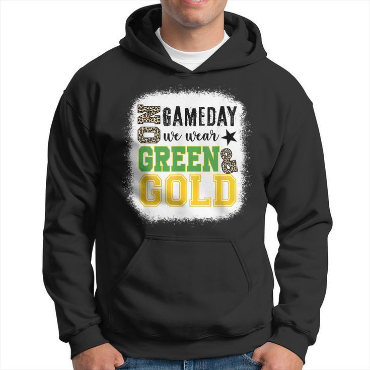 On Gameday Football We Wear Green And Gold Leopard Print Hoodie