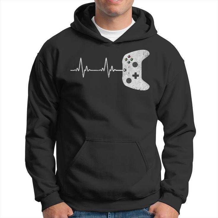 Gamer Heartbeat Funny Vintage Game Controller Hoodie