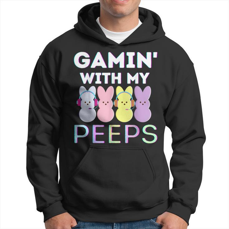 Gaming With My Peeps Easter Peep Video Game Gamer Funny Men Hoodie