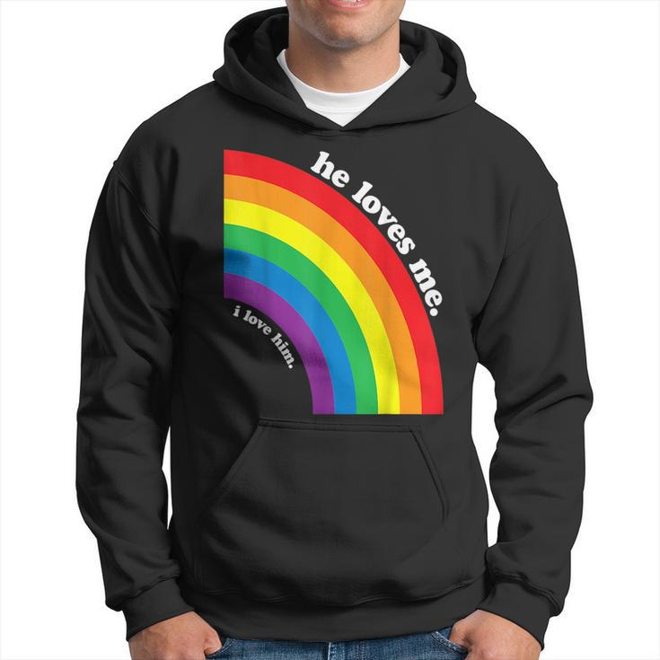 Gay Couple He Loves Me I Love Him For Gay Boyfriend Husband  Hoodie