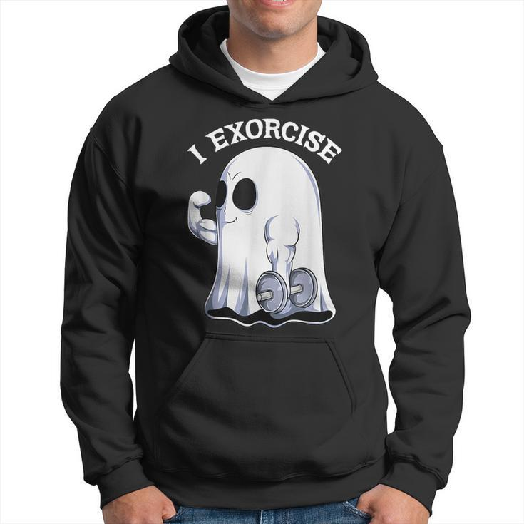 Ghost I Exorcise Gym Exercise Workout Spooky Halloween Hoodie