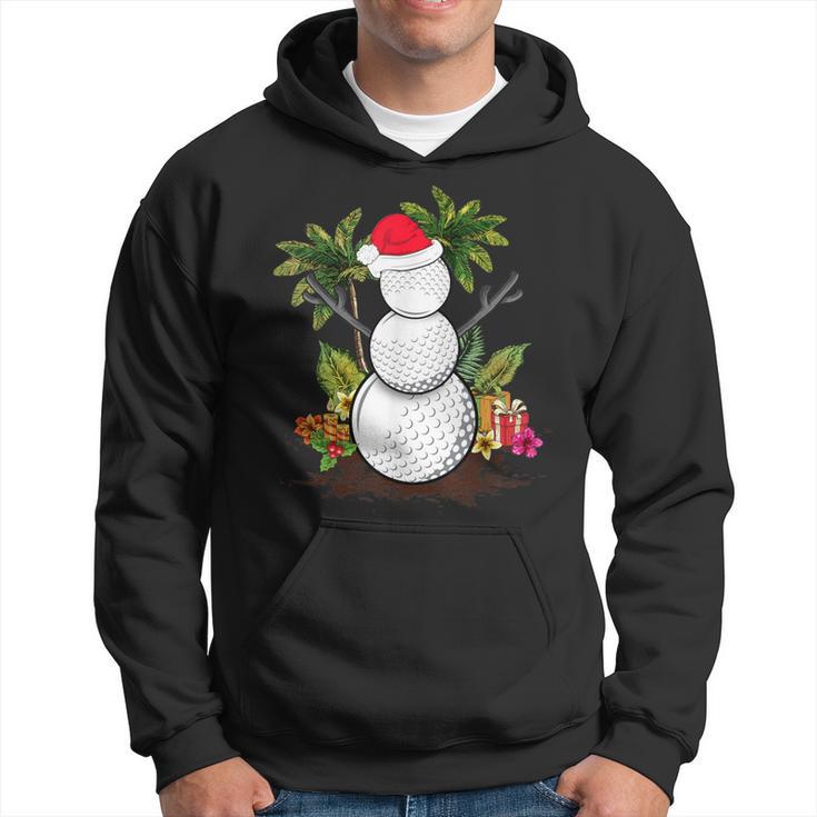 Golf Christmas In July Summer Snowman Golfer Party Hawaii Hoodie