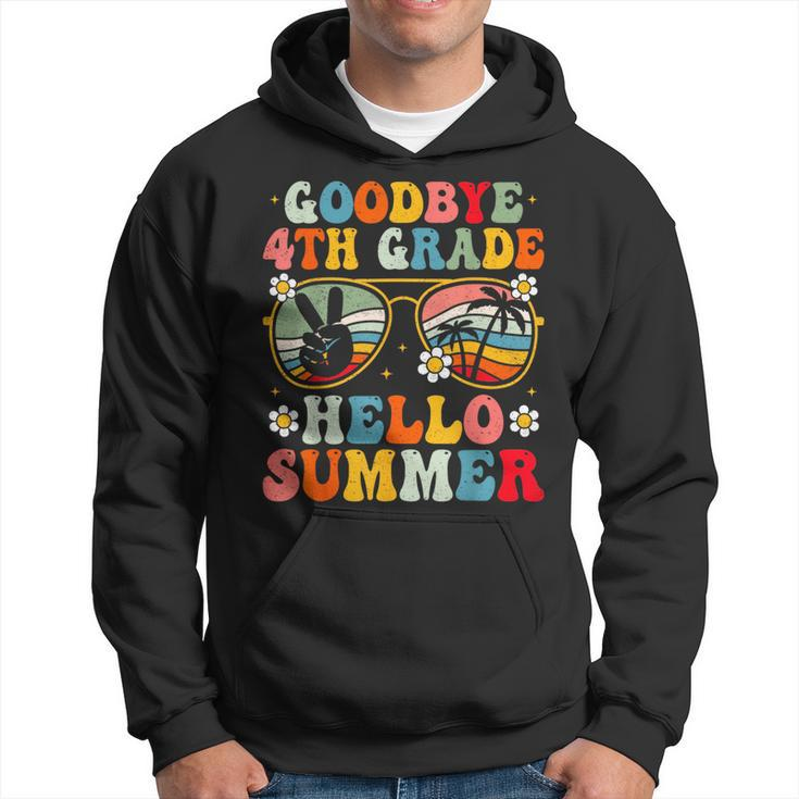 Goodbye 4Th Grade Hello Summer Groovy Fourth Grade Graduate  Hoodie