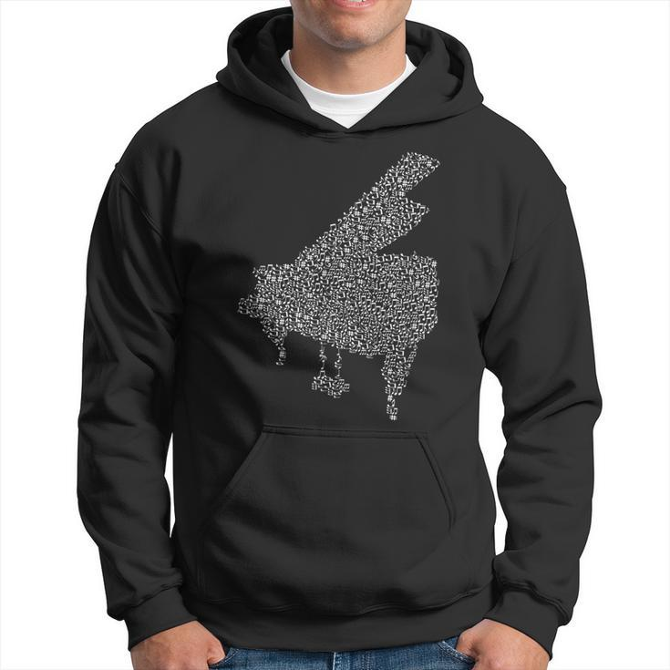Grand Piano Silhouette Made From Music Notes Piano Funny Gifts Hoodie