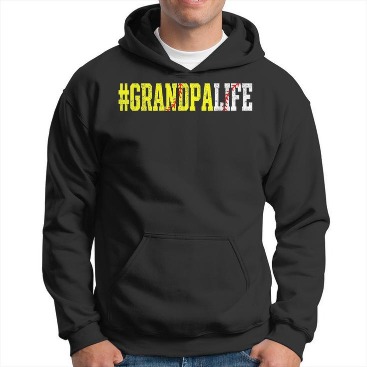 Grandpa Life Softball Grandpa Baseball Lover Fathers Day  Hoodie