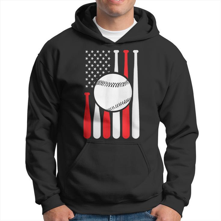 Graphic Vintage American Flag Baseball Coach 4Th Of July  Hoodie