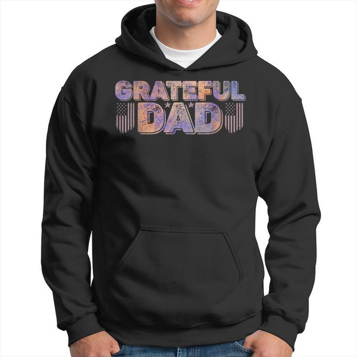 Grateful Dad Us Flag Funny Fathers Day Dye Retro Vintage Funny Gifts For Dad Hoodie