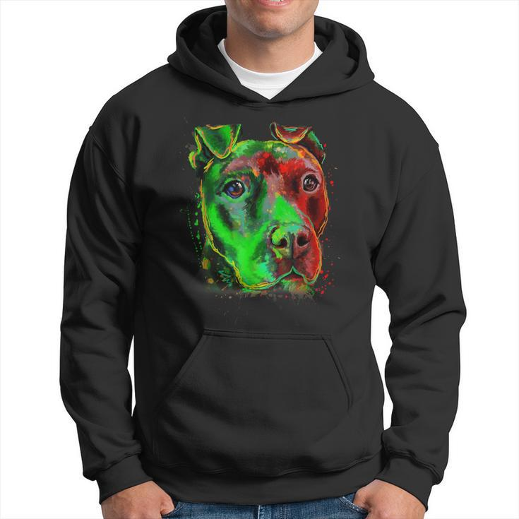 Green Color Pitbull Innocent Face  Hoodie