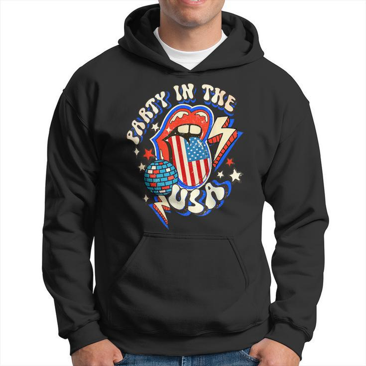 Groovy Disco Funny Party In The Us July 4Th Usa Patriotic  Hoodie