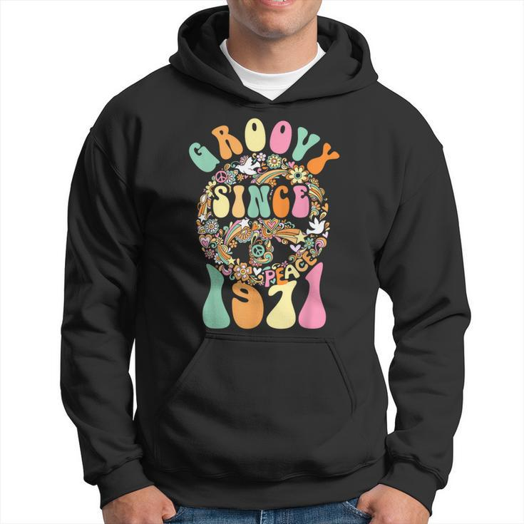 Groovy Since 1971 Peace For Vintage Birthday Party 60S 70S Hoodie