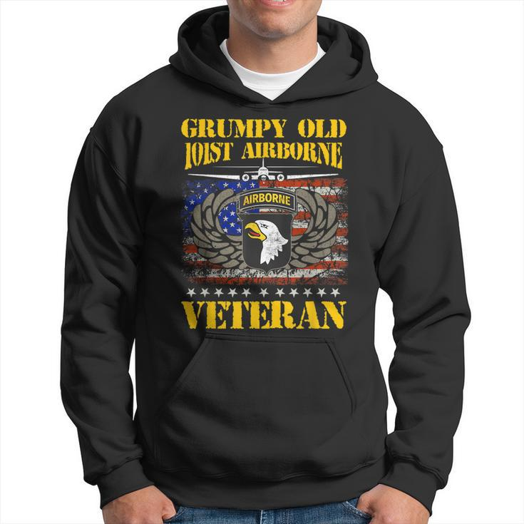 Grumpy Old 101St Airborne Division Veteran Flag Vintage Hoodie