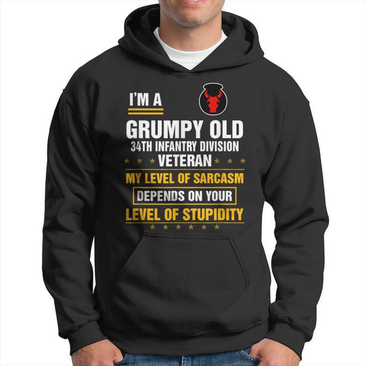 Grumpy Old 34Th Infantry Division Veteran Day Funny Xmas  Hoodie