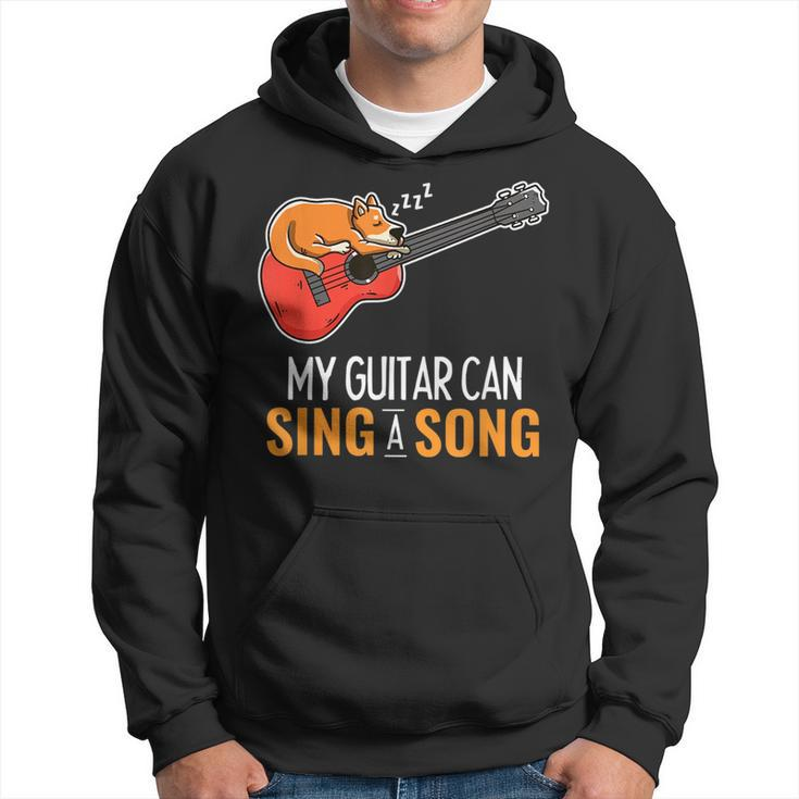 Guitar Sing A Song Corgi Sleeping Acoustic Guitarist Hoodie