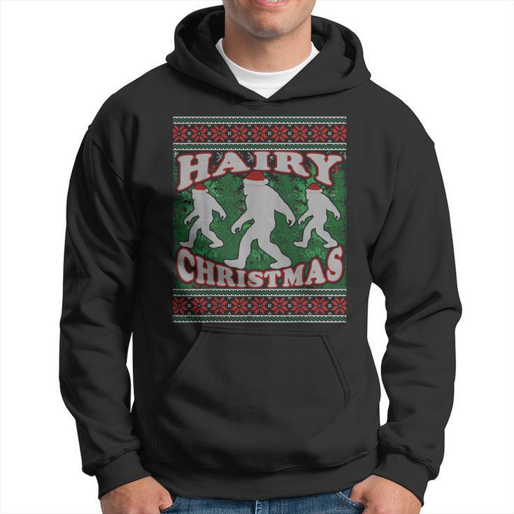 Hairy Christmas Bigfoot Ugly Christmas Sweater Hoodie