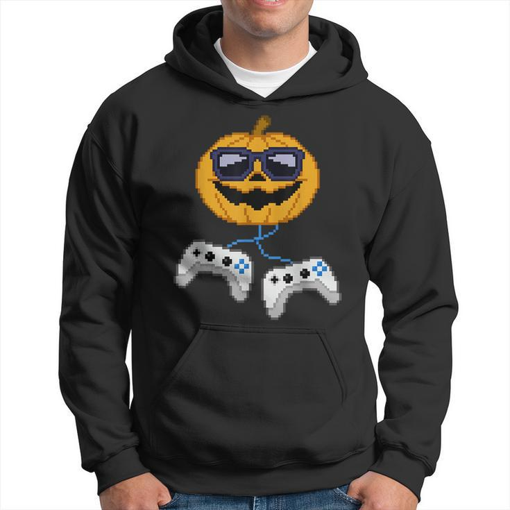 Halloween Jack O Lantern Pixelated Gaming Gamer Boys Hoodie