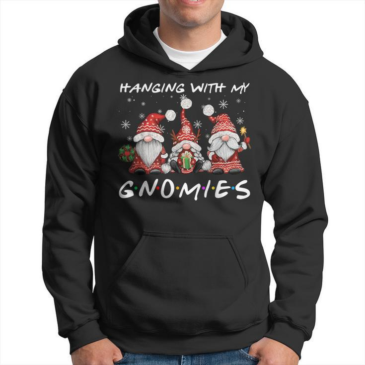 Hanging With Gnomies Christmas Gnomes Xmas Buffalo Plaid Red Hoodie