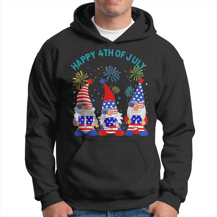 Happy 4Th Of July Gnome American Us Flag 4Th Of July Hoodie