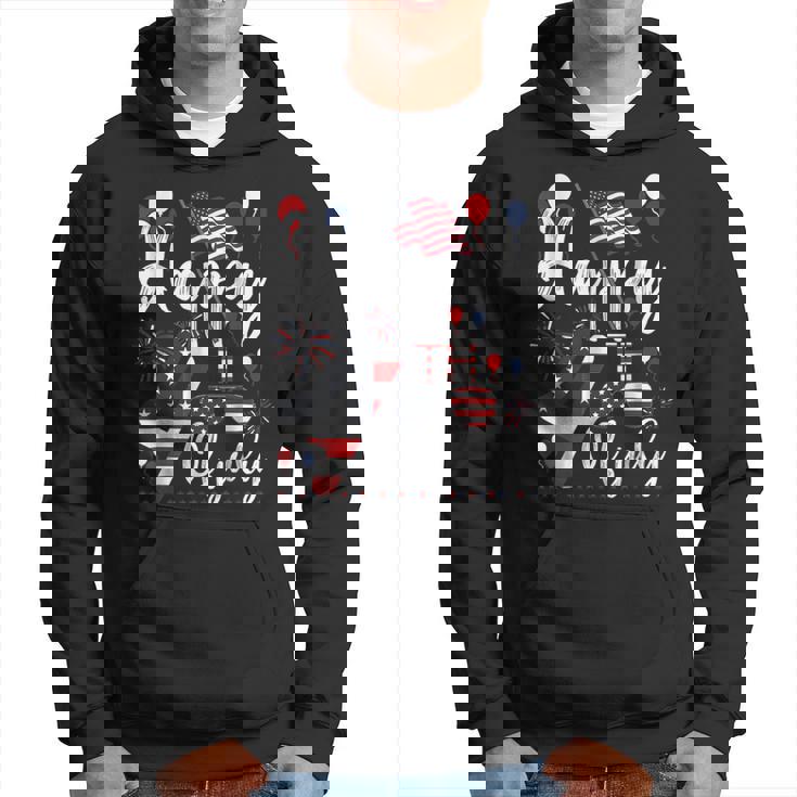 Happy Fourth Of July Patriotic American Us Flag 4Th Of July Patriotic Funny Gifts Hoodie