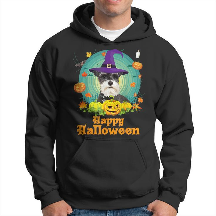 Happy Halloween Schnauzer Dog Pumpkin Witch Ghost Cute Scary Hoodie