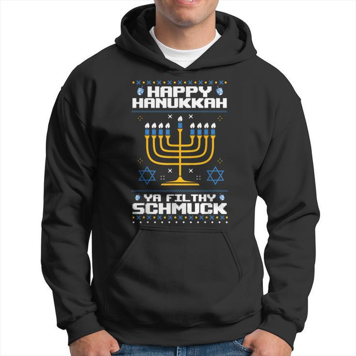 Happy Hanukkah Ya Filthy Schmuck Jewish X-Mas Ugly Sweater Hoodie