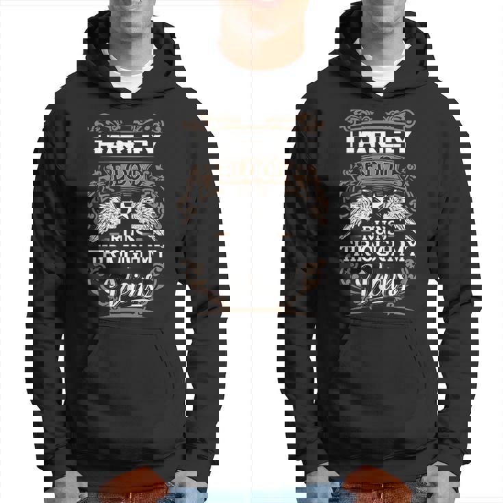 Harley Name Gift Harley Blood Runs Throuh My Veins V2 Hoodie