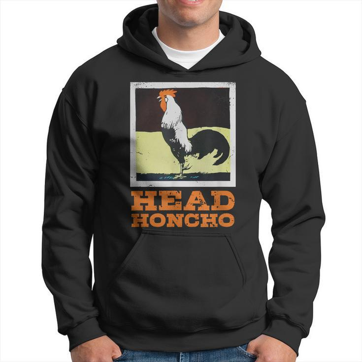 Head Honcho Vintage Rooster Illustration Perfect Boss Hoodie