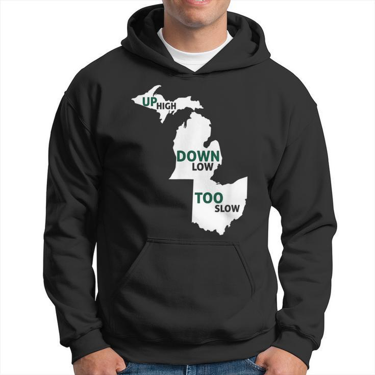 Up High Down Low Too Slow White & Green Hoodie