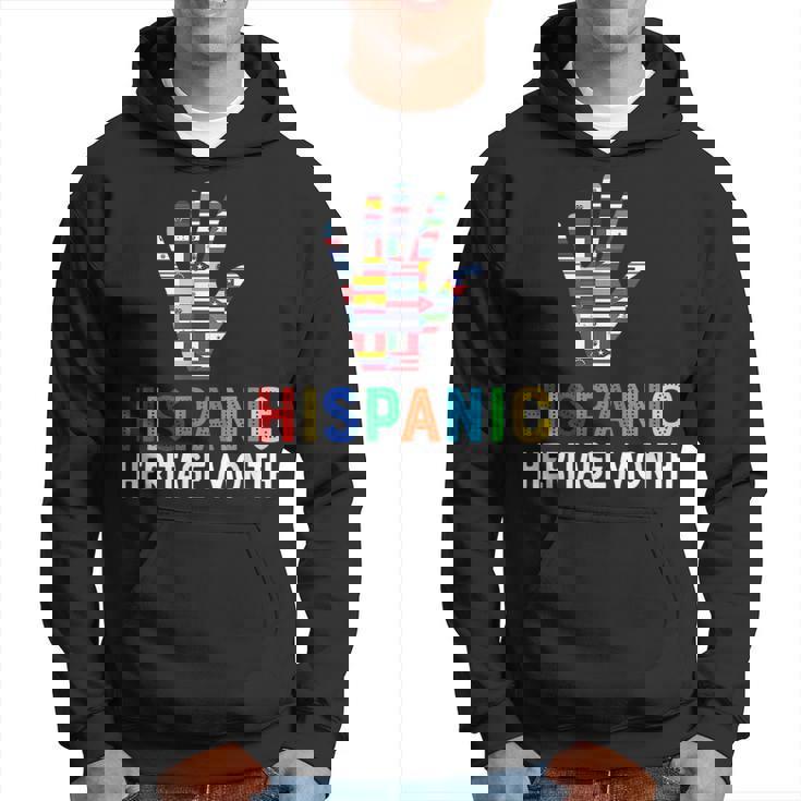 Hispanic Heritage Month Hand Flag Root Latino Hoodie