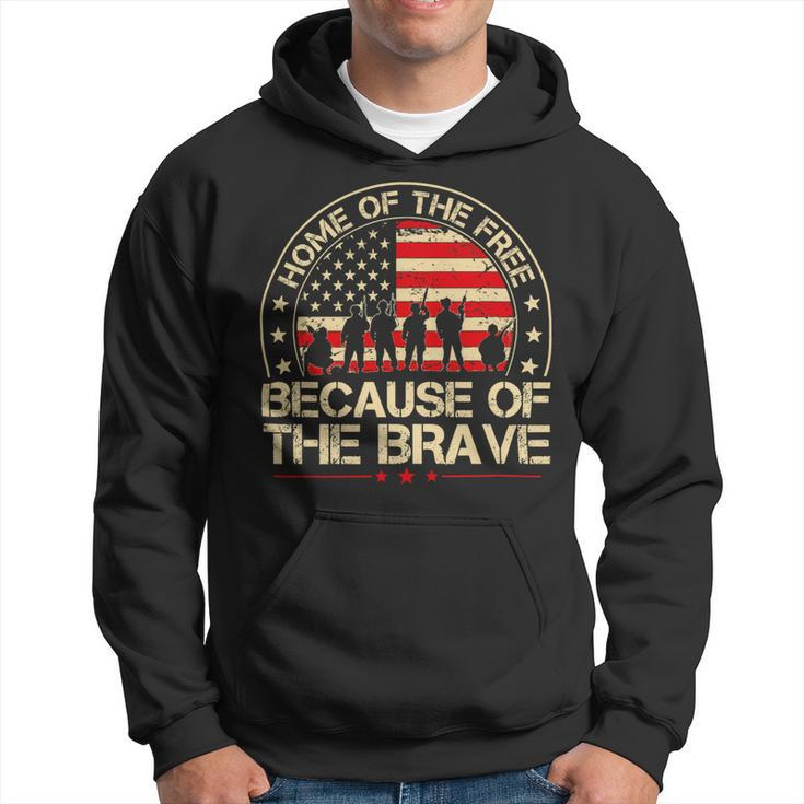 Home Of The Free Because Of The Brave Patriotic Veterans 408 Hoodie