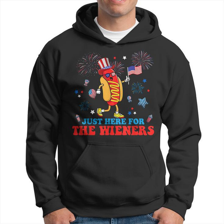 Hot Dog Im Just Here For The Wieners 4Th Of July Hoodie