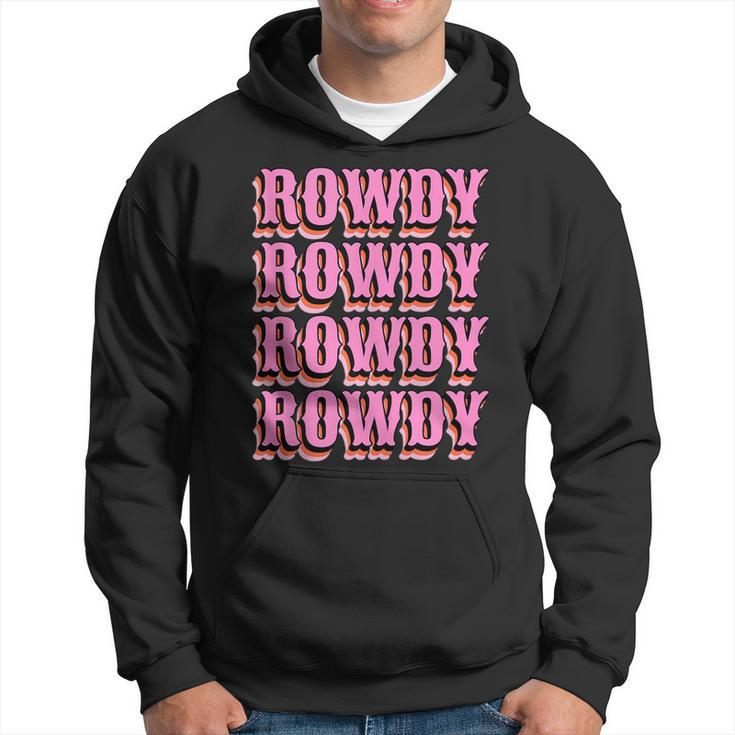 Howdy Rowdy Retro Cowgirl Nashville Country Bachelorette  Hoodie
