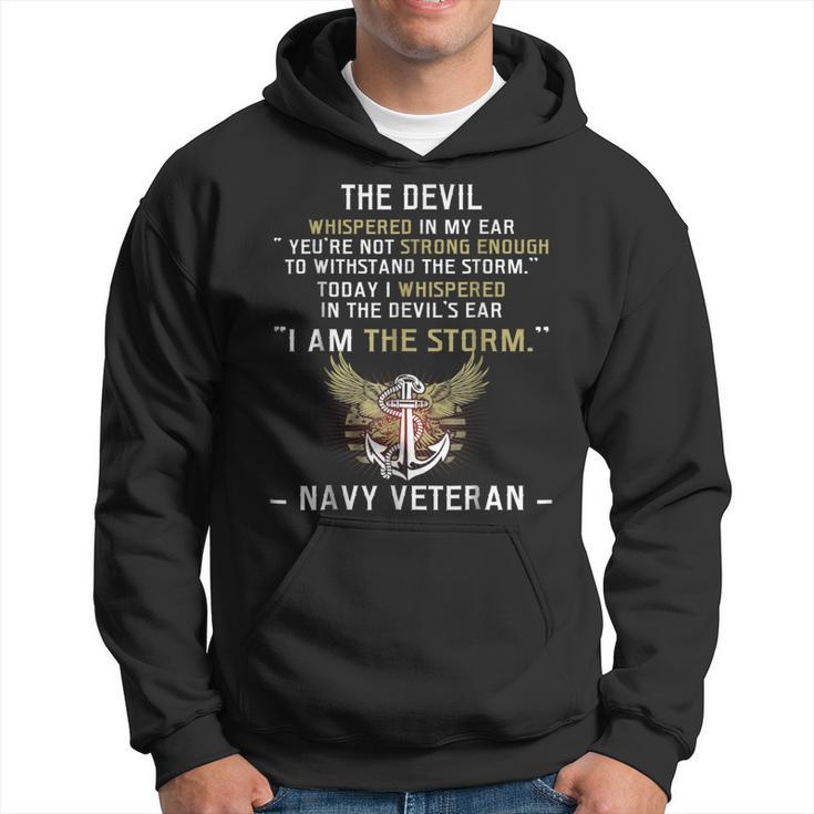 I Am The Storm Navy Veteran  Hoodie