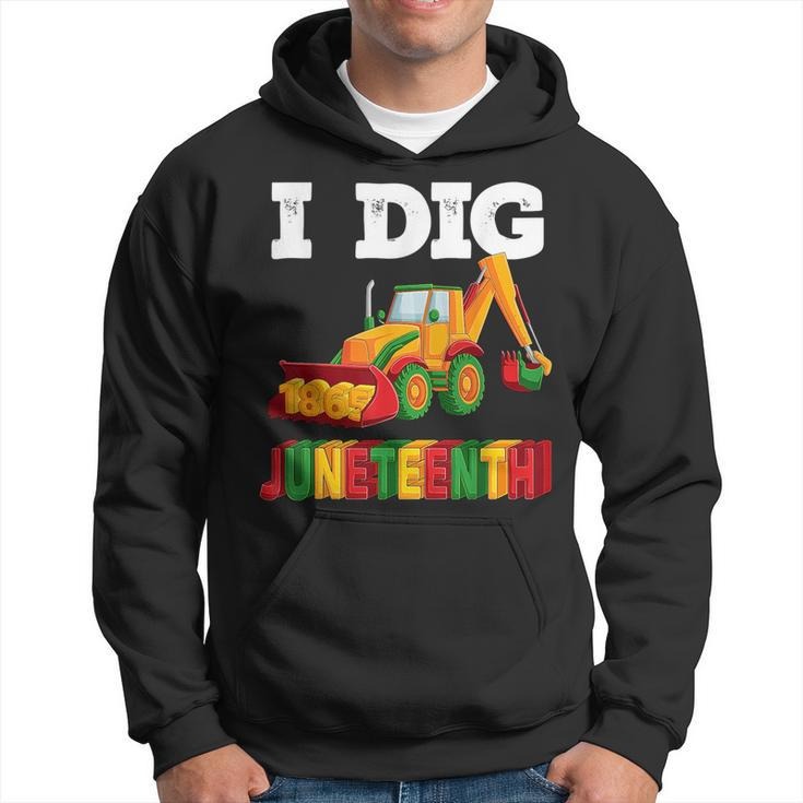 I Dig Junenth 1865 Kids Toddlers Boys Construction Truck  Hoodie