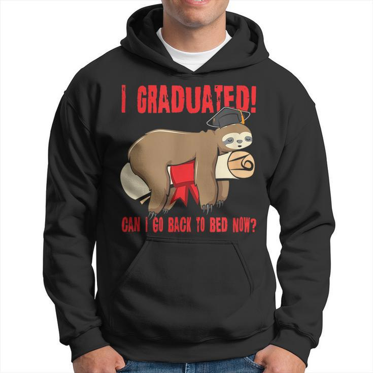 I Graduated Can I Go Back To Bed Now Funny Red Hoodie