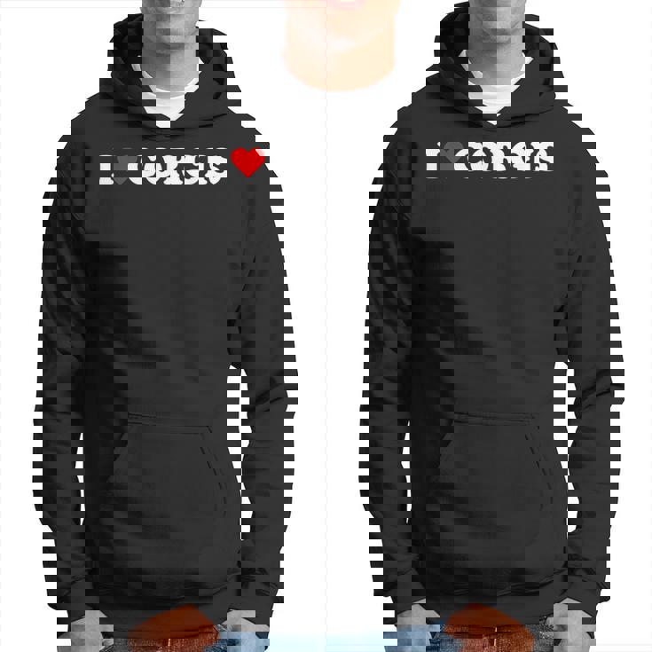 I Heart Corgis I Love Corgis Cute Red Heart Corgi Lover  Hoodie