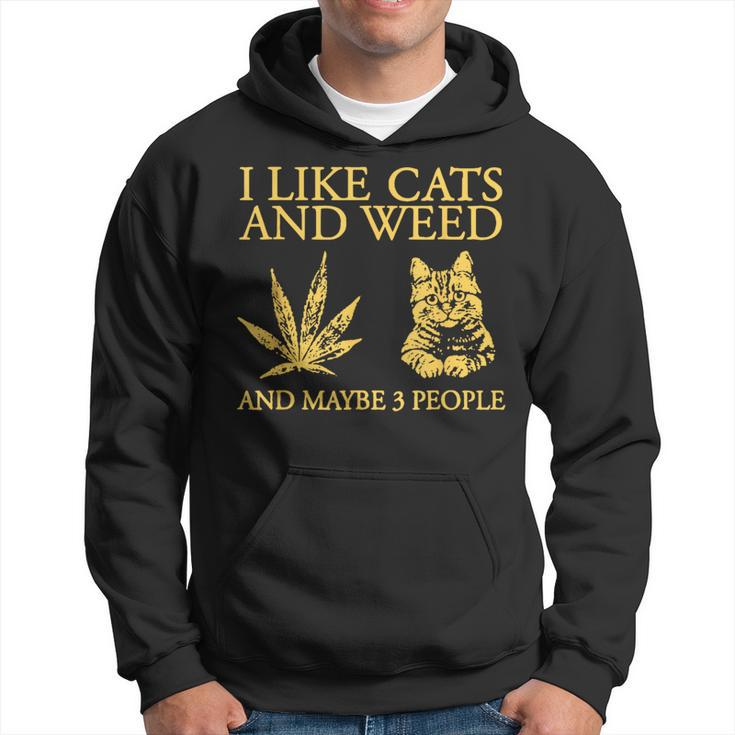 I Like Cats And Weed And Maybe 3 People  Hoodie