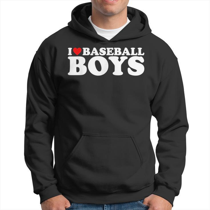 I Love Baseball Boys I Heart Baseball Boys Funny Red Heart  Hoodie